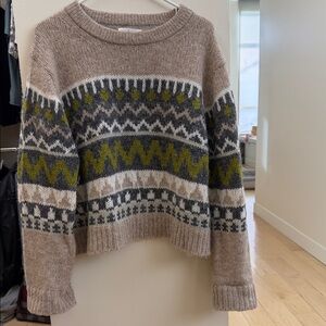 Velvet by Graham & Spencer Patterned Sweater - Tan and Green
